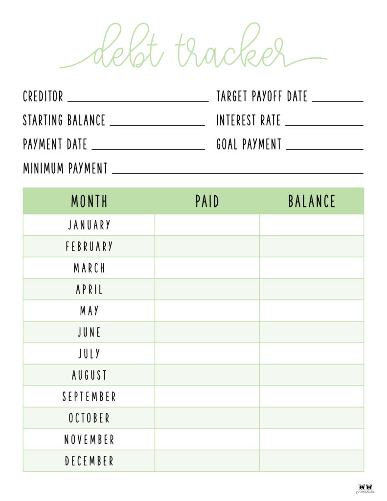 debt trackers & debt snowball worksheets - 44 pages | printabulls